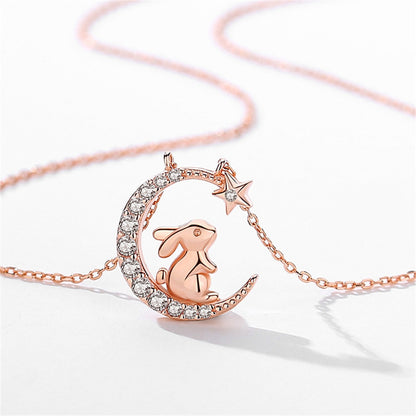 Shiny Bunny Necklace With Pendant